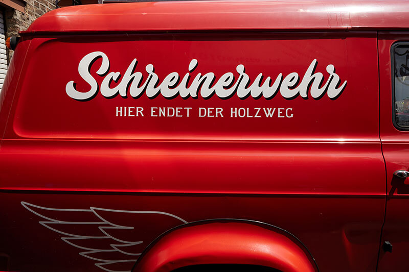 Schreinerwehr - Feuerwehrauto Schriftzug